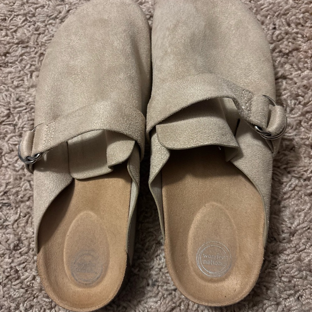 Women's Beige Suede Slip-On Shoes 6